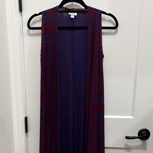 LuLaRoe Red and Blue Patterned Sleeveless Dress